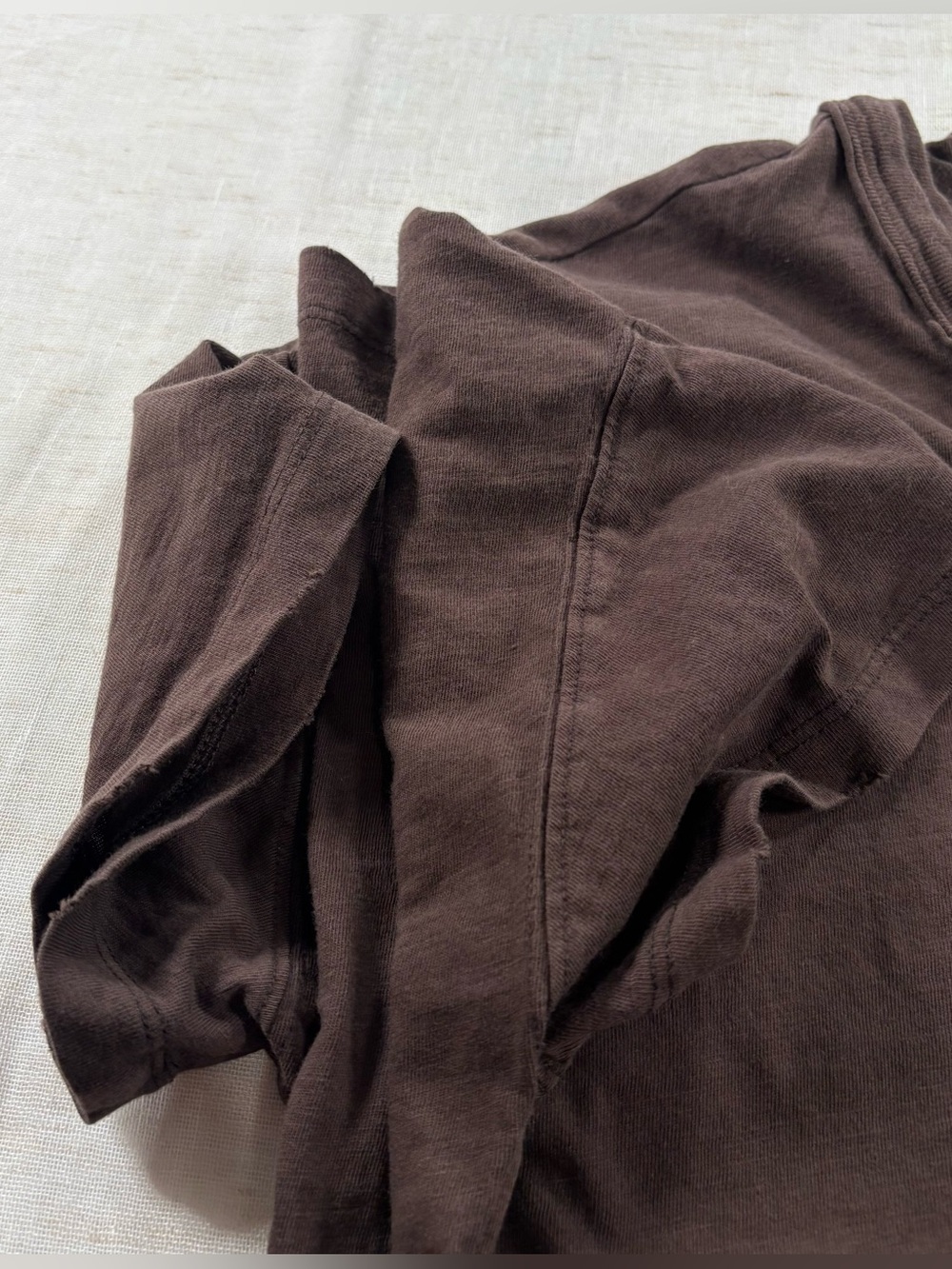 aerie Women's Short Sleeve V-Neck Tee in Brown - Picture 6 of 6